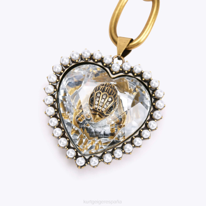 Kurt Geiger mujer cinturón con cadena y corazón de águila de Londres 2LPR501 | accesorios oro